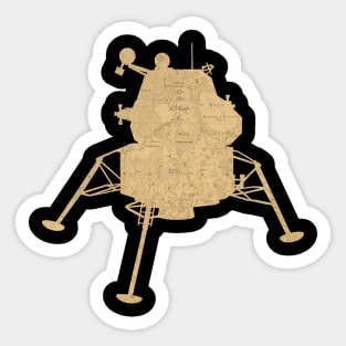 Lunar Landing Module cut from Map of the Moon Sticker